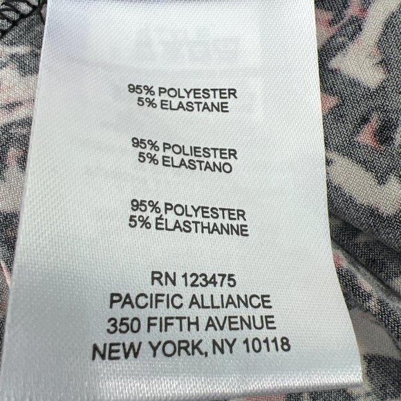 Ellen Tracy Long Bell Sleeve Round Neck Pullover Blouse Black White & Pink L - Picture 10 of 11